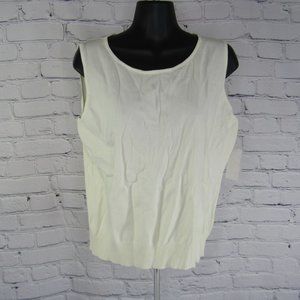 Ella Rose Women's The Majestic Cotton Blend Sleeveless Top Blouse Cream XL